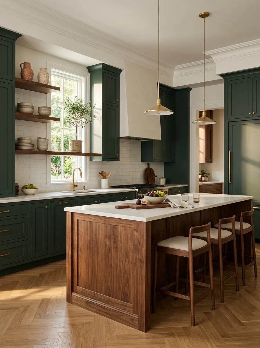 Pair Forest Green With Warm Walnut for a Richer Finish