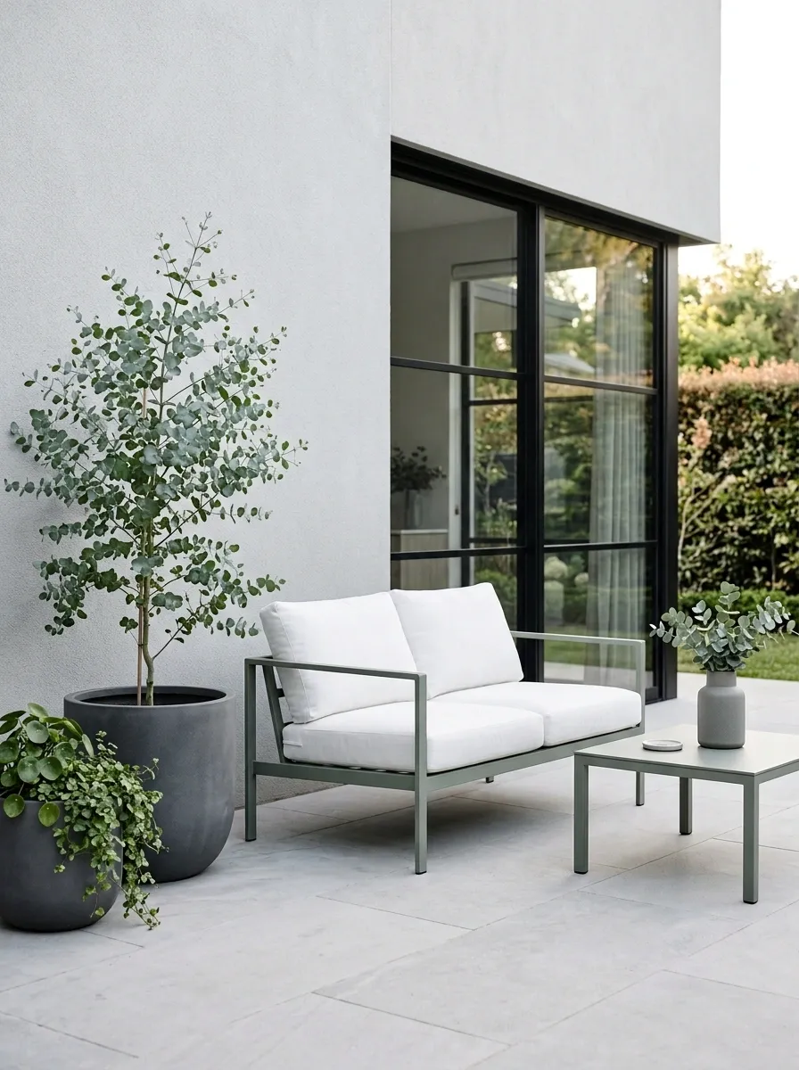 Pale Gray and Eucalyptus Green Patio