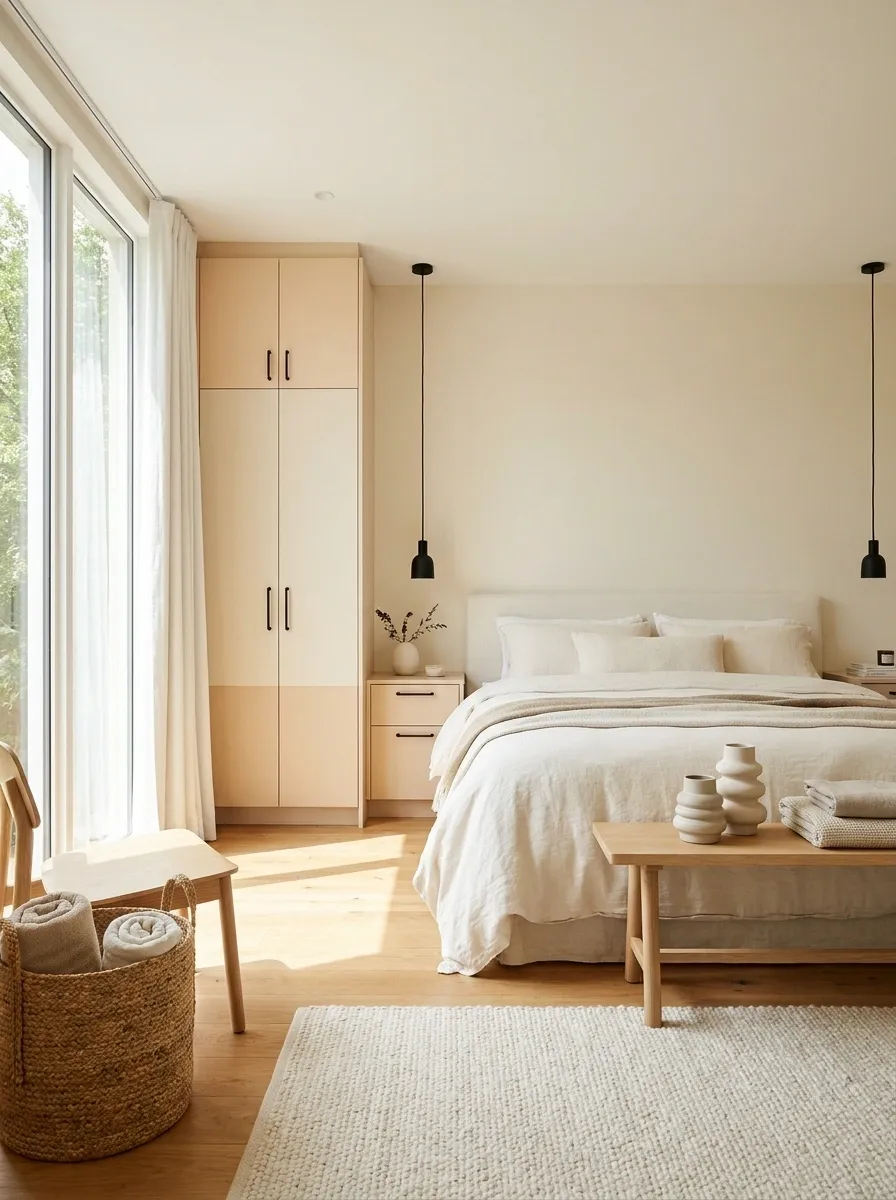 Pale Peach Furniture With Modern Cream Interiors