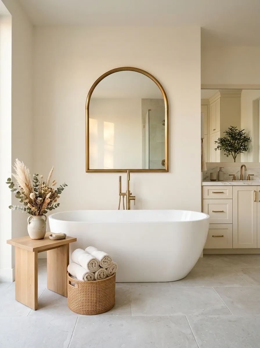 Place an Arched Mirror Near the Tub