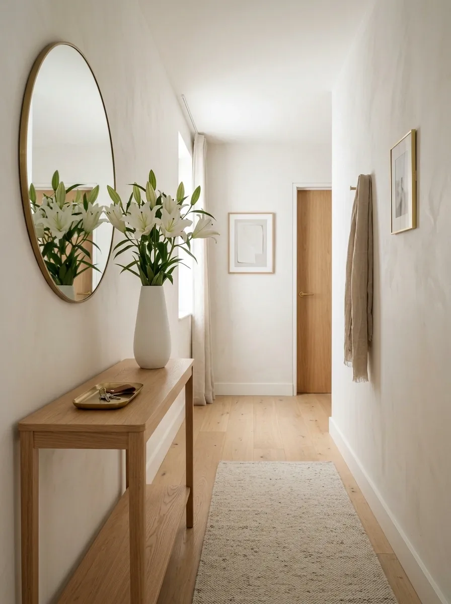 Place Tall White Lilies in a Narrow Entryway Vase