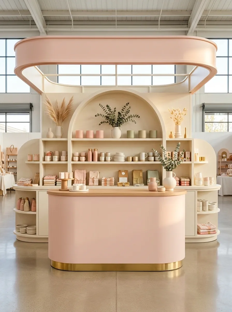 Playful Balloon-Shop-Inspired Booth With Rounded Forms