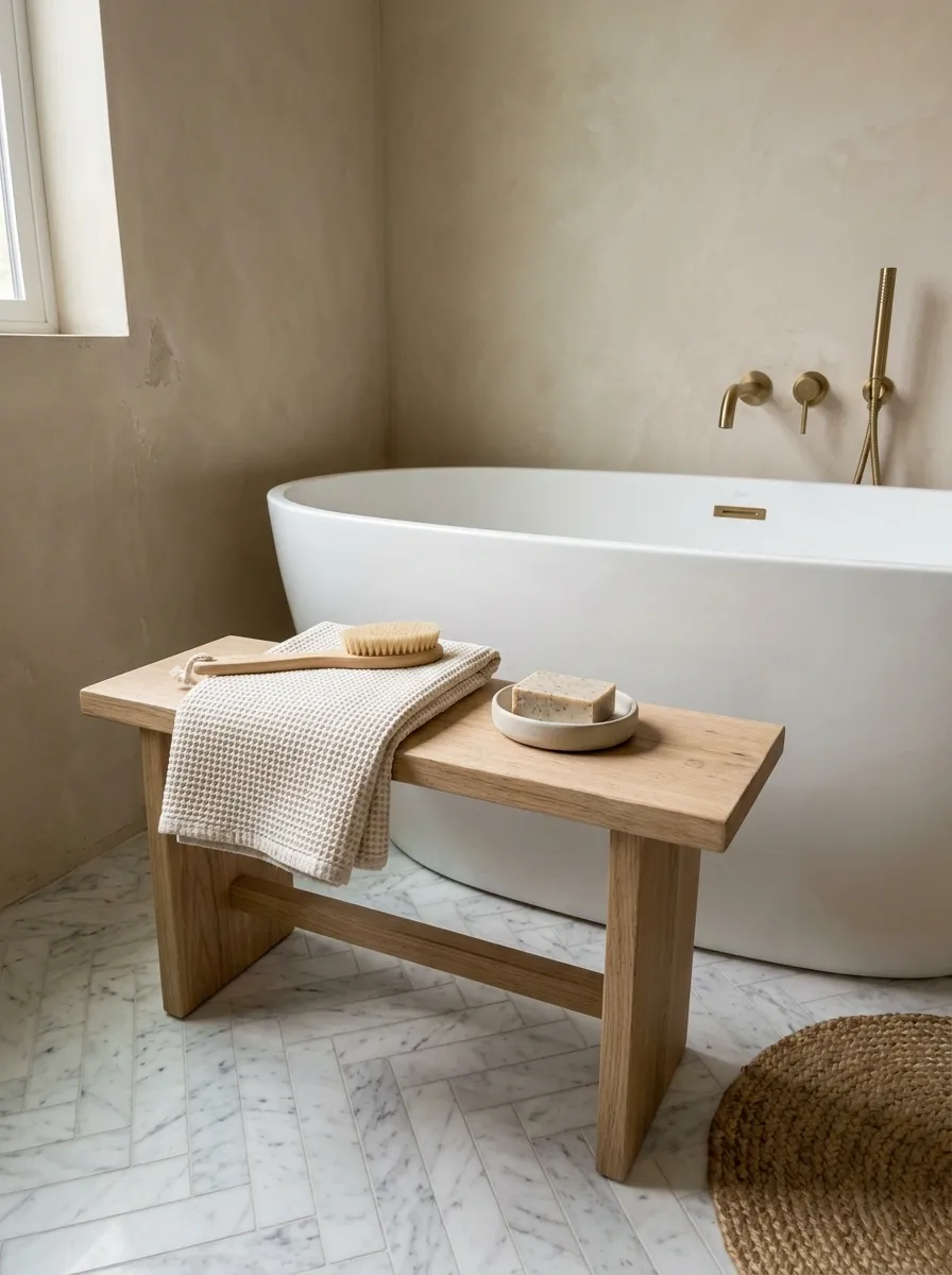 Put a Tiny Stool Beside the Tub