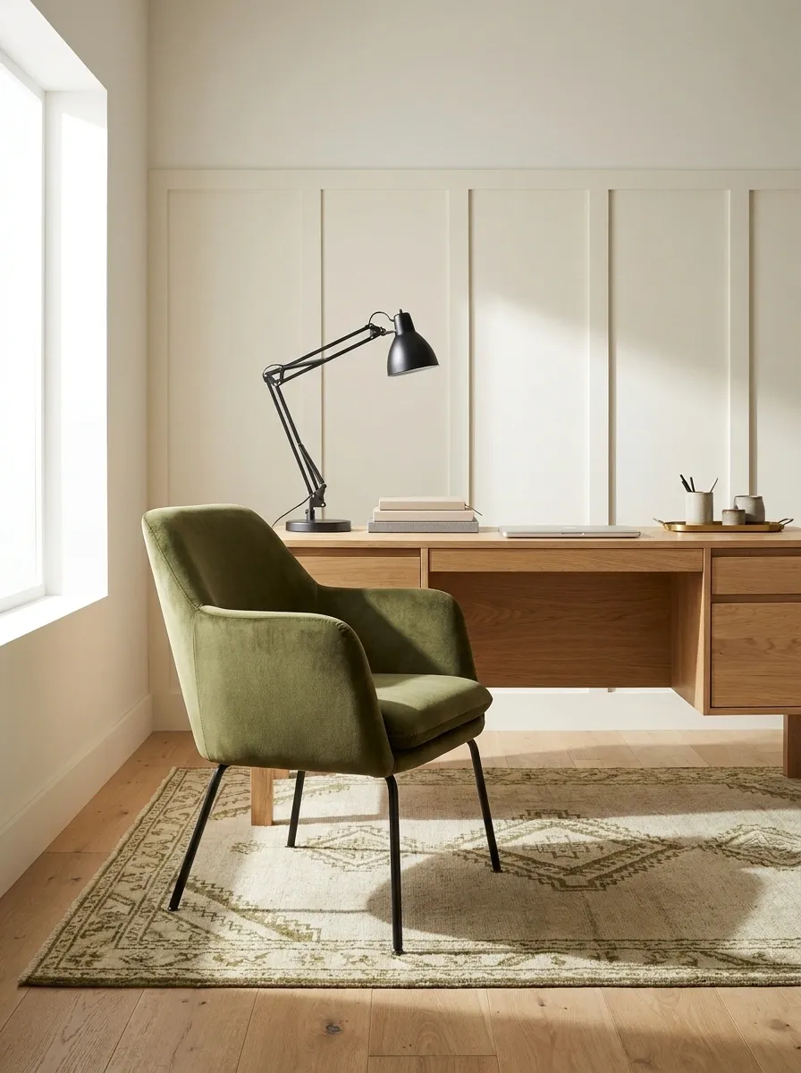 Put an Olive Green Chair in the Home Office