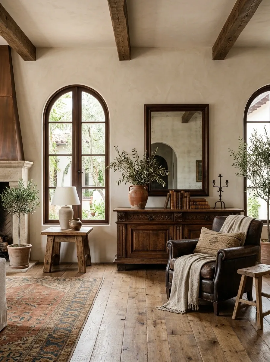 Put Dark Wood Against All That Warm Plaster