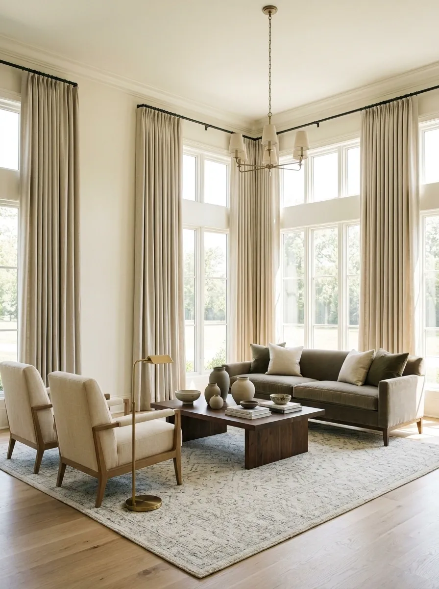 Raise the Curtain Hardware Instead of Cutting the Room in Half