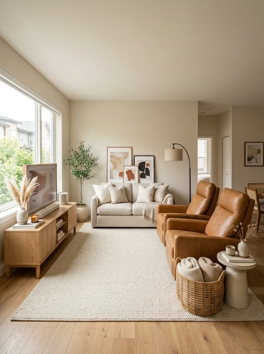 Renter-Friendly Living Room With Freestanding Recliners