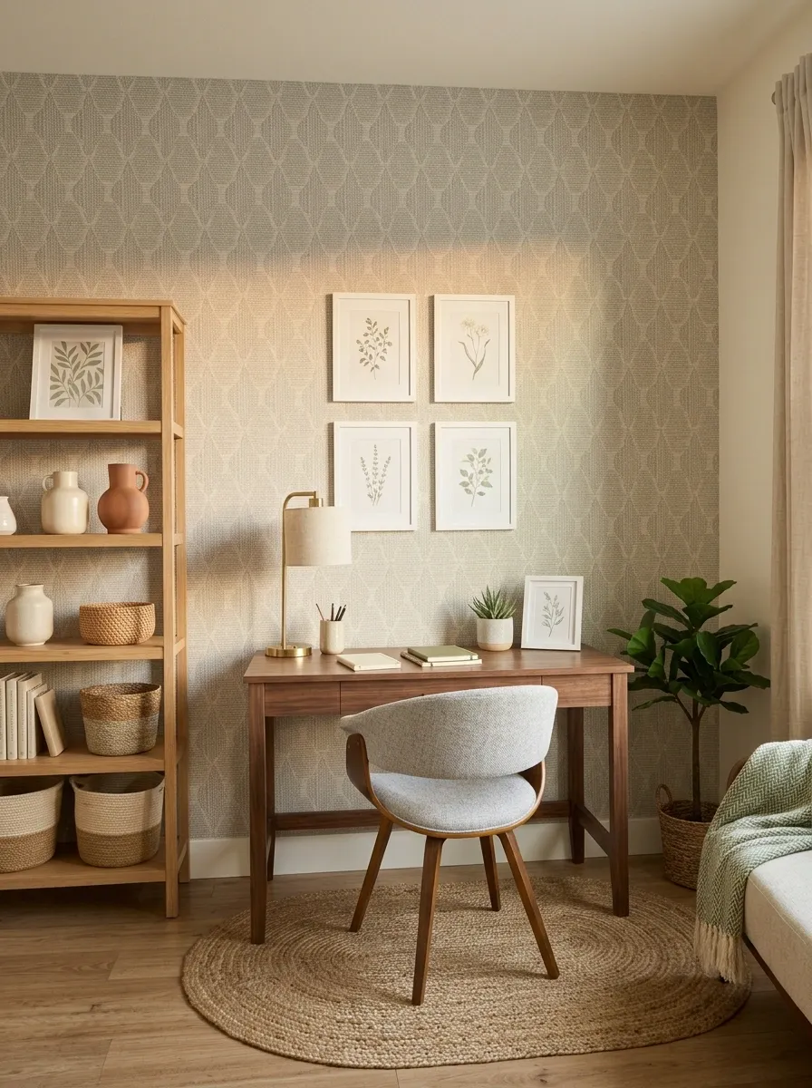 Renter-Friendly Office With a Removable Wall Composition