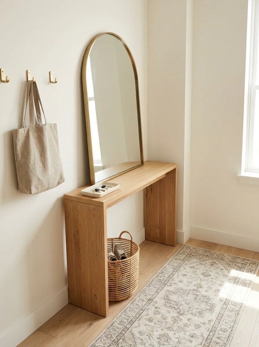 Renter-Friendly Small Entry With Freestanding Furniture