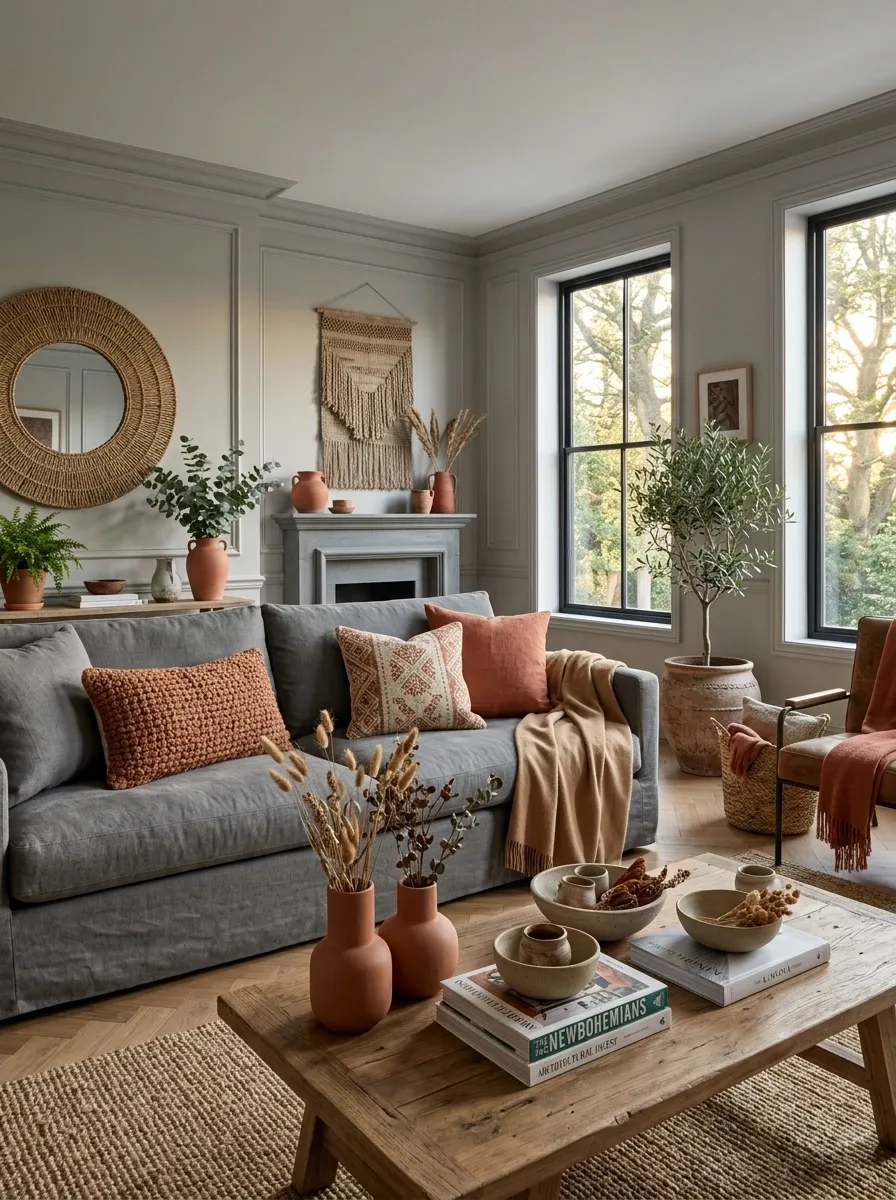 Repeat One Earthy Accent Color Across the Room
