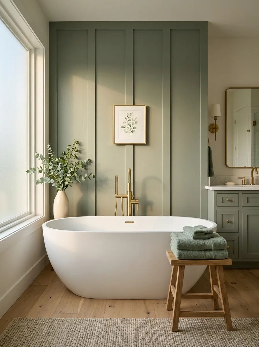 Repeat the Bathroom's Main Color Around the Tub