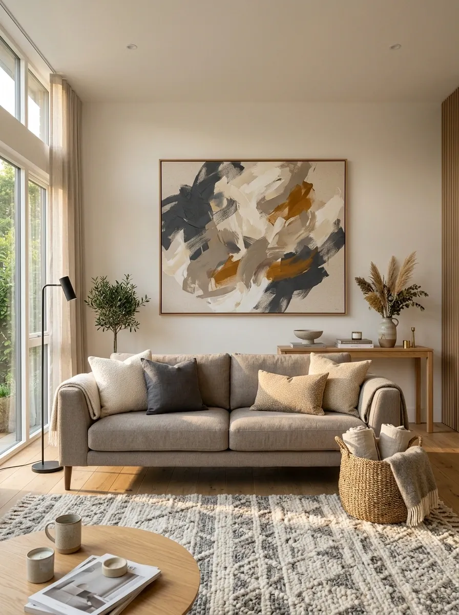 Replace a Busy Gallery of Tiny Frames With One Large Piece of Art