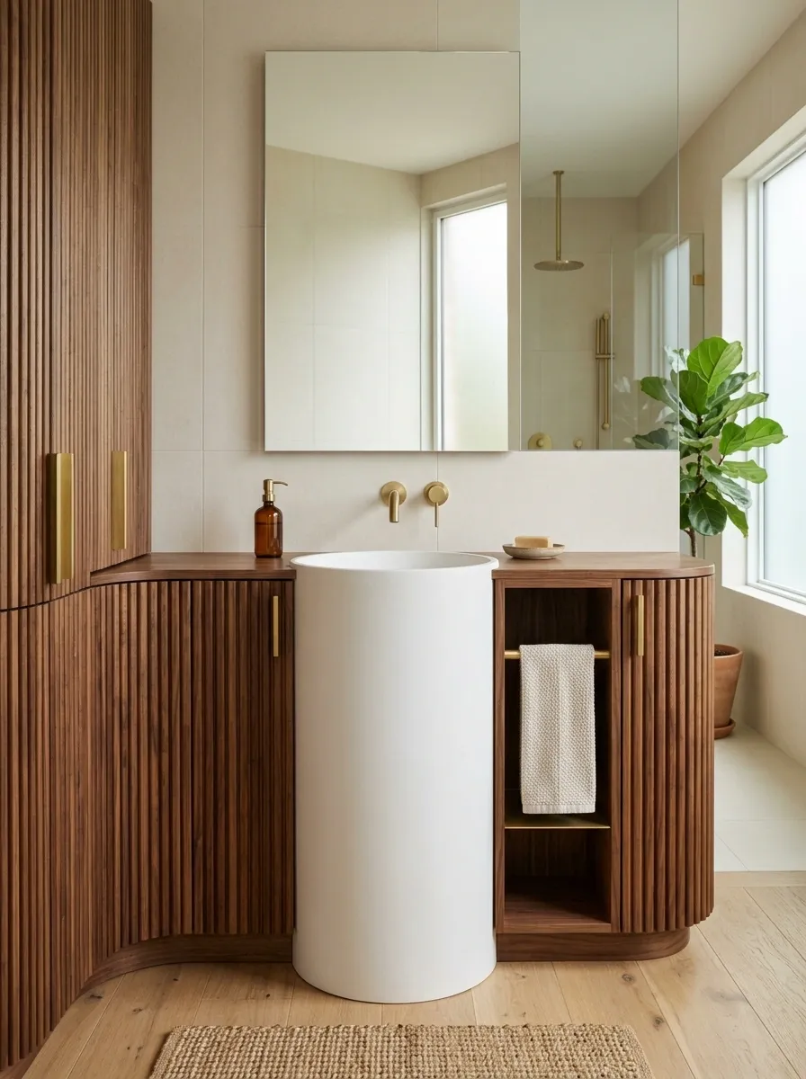 Ribbed Wood Wraparound Storage