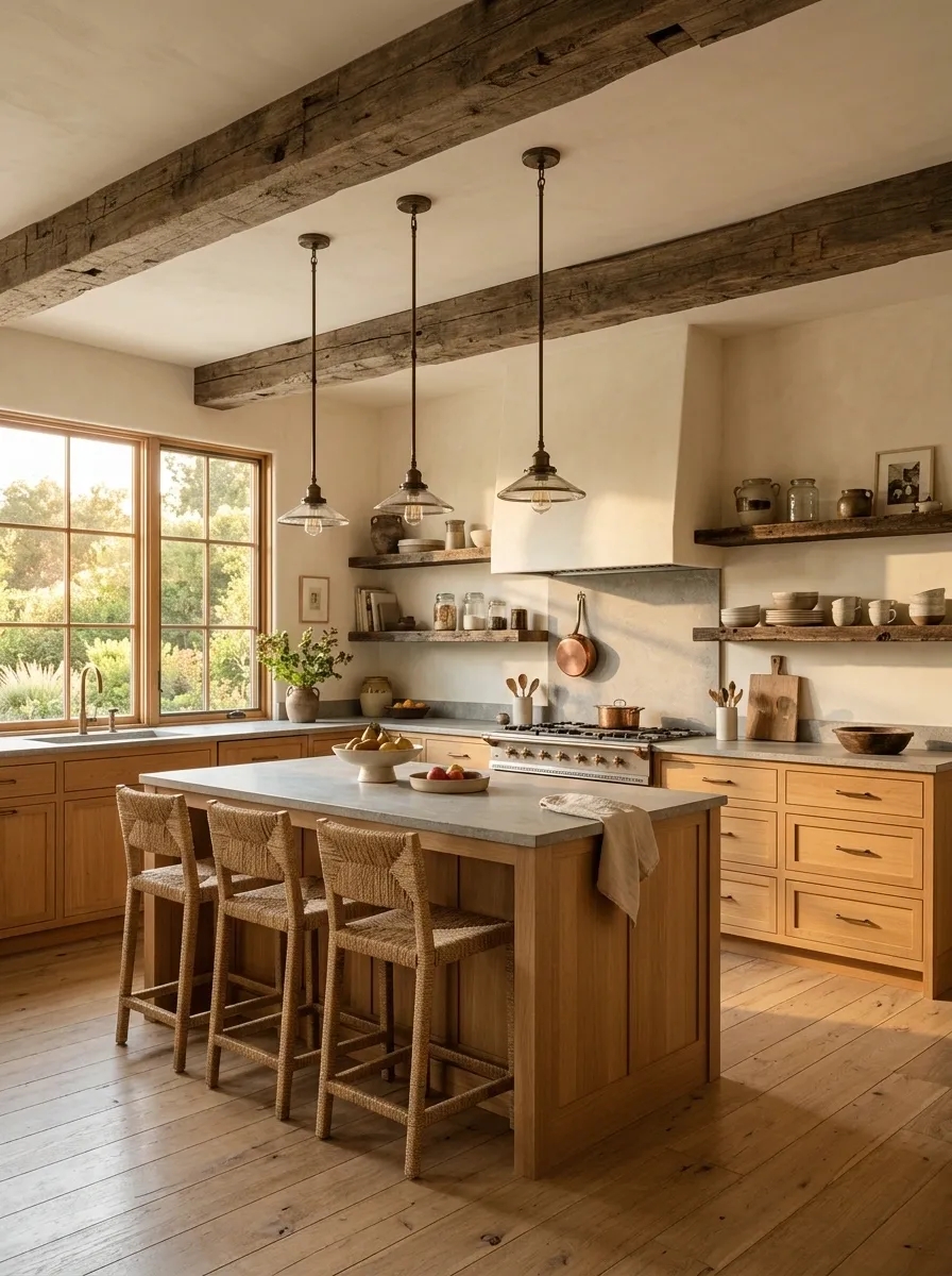 Rich Rustic Kitchen With Reclaimed Timber and Natural Oak