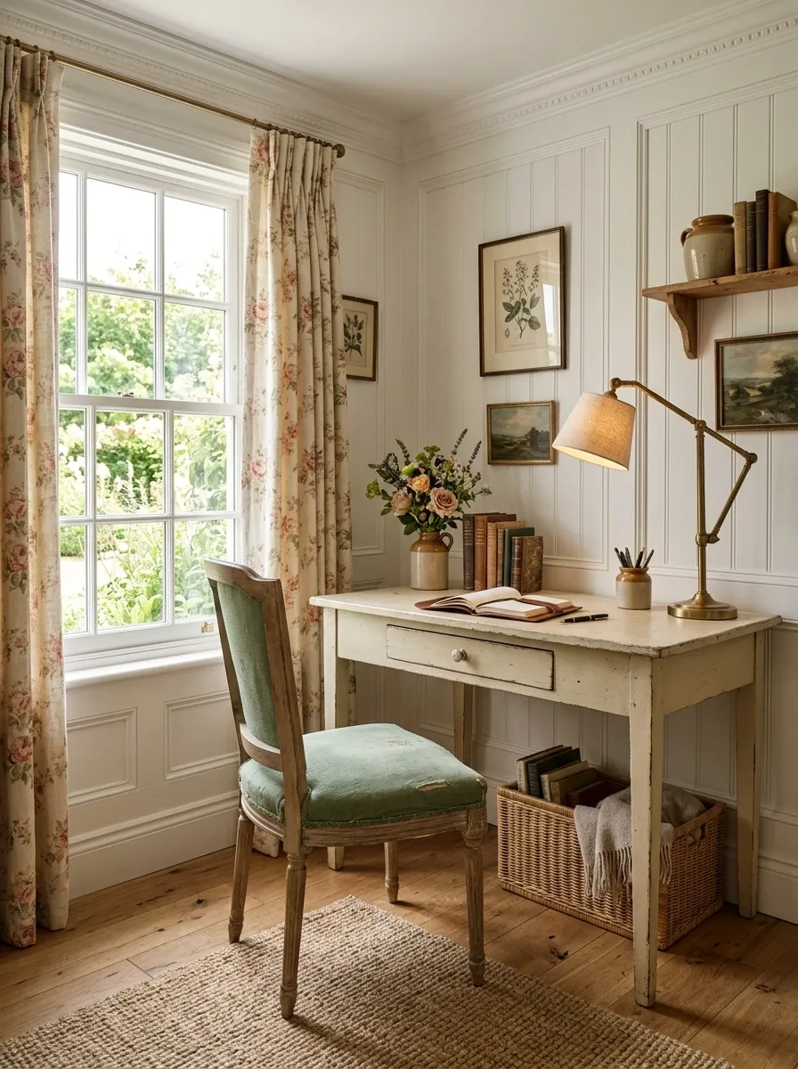 Romantic Cottage-Style Home Office
