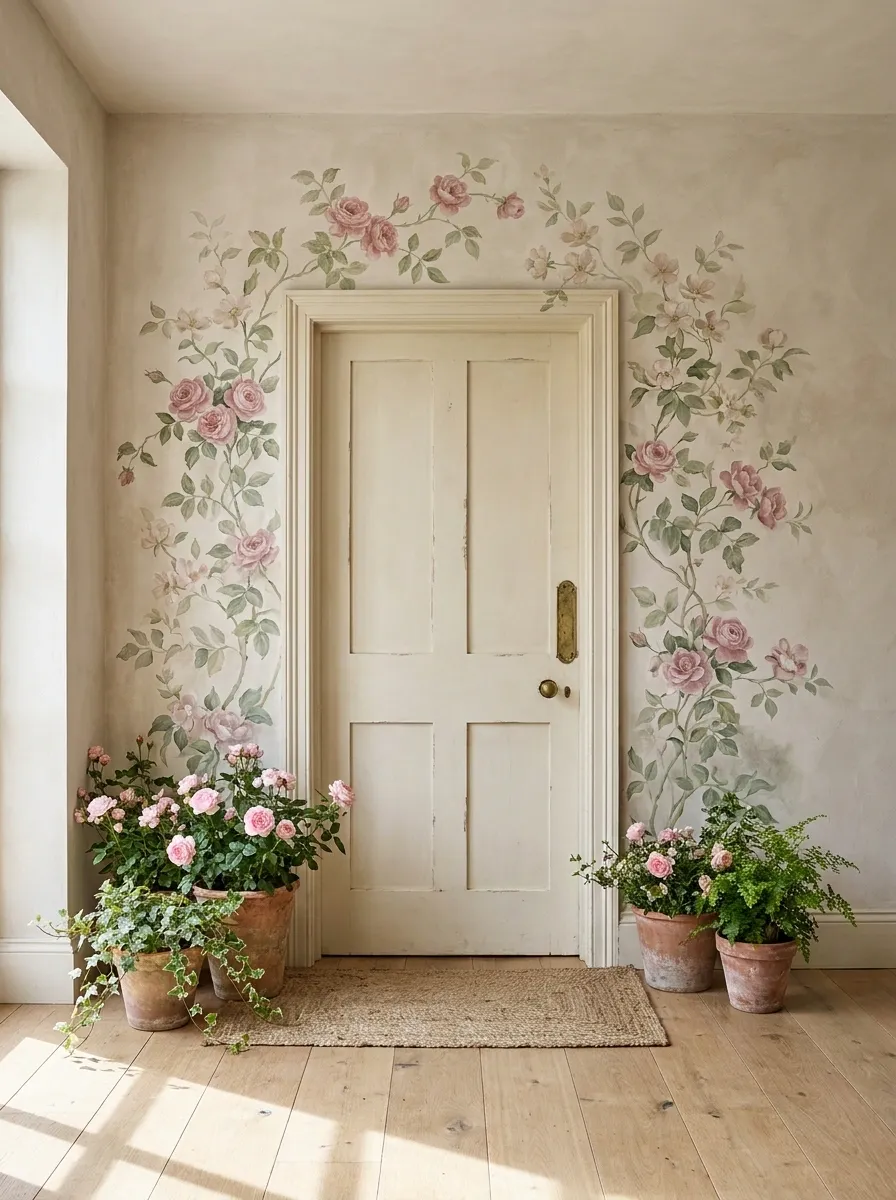 Rose Arch Door With Painted Garden Passage