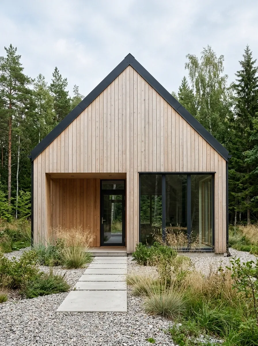 Scandinavian Gable House With Pale Timber Cladding