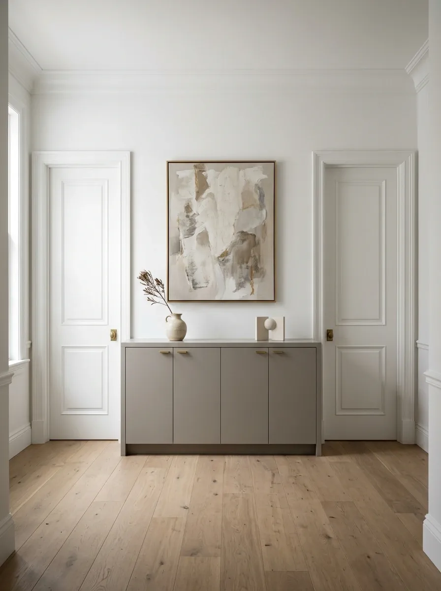 Shallow Closed Storage With Art Above