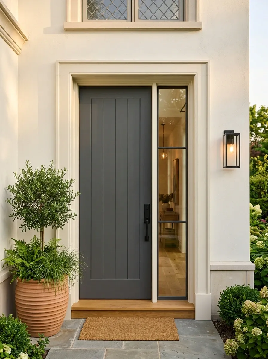 Single Door With Built-In Sidelight Composition