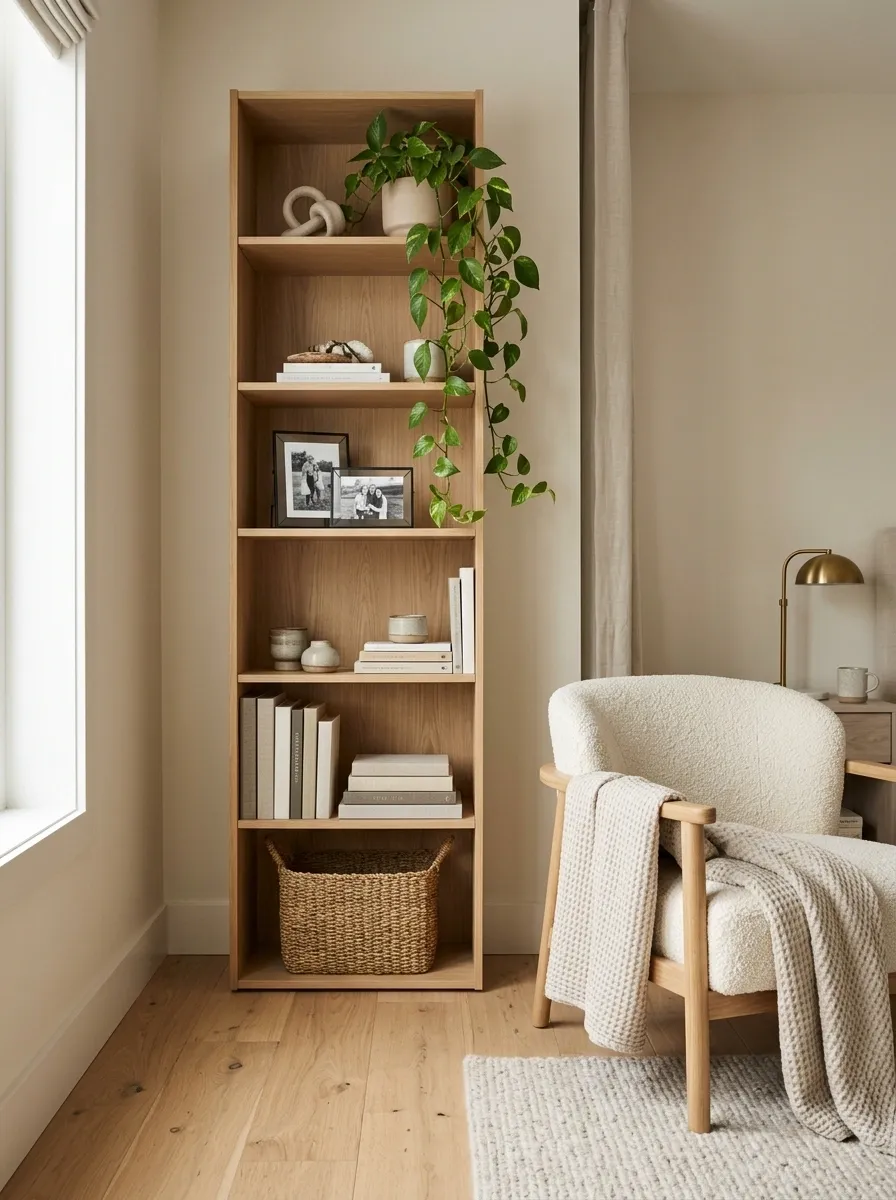 Slide in a Narrow Bookcase Instead of a Bulky Cabinet