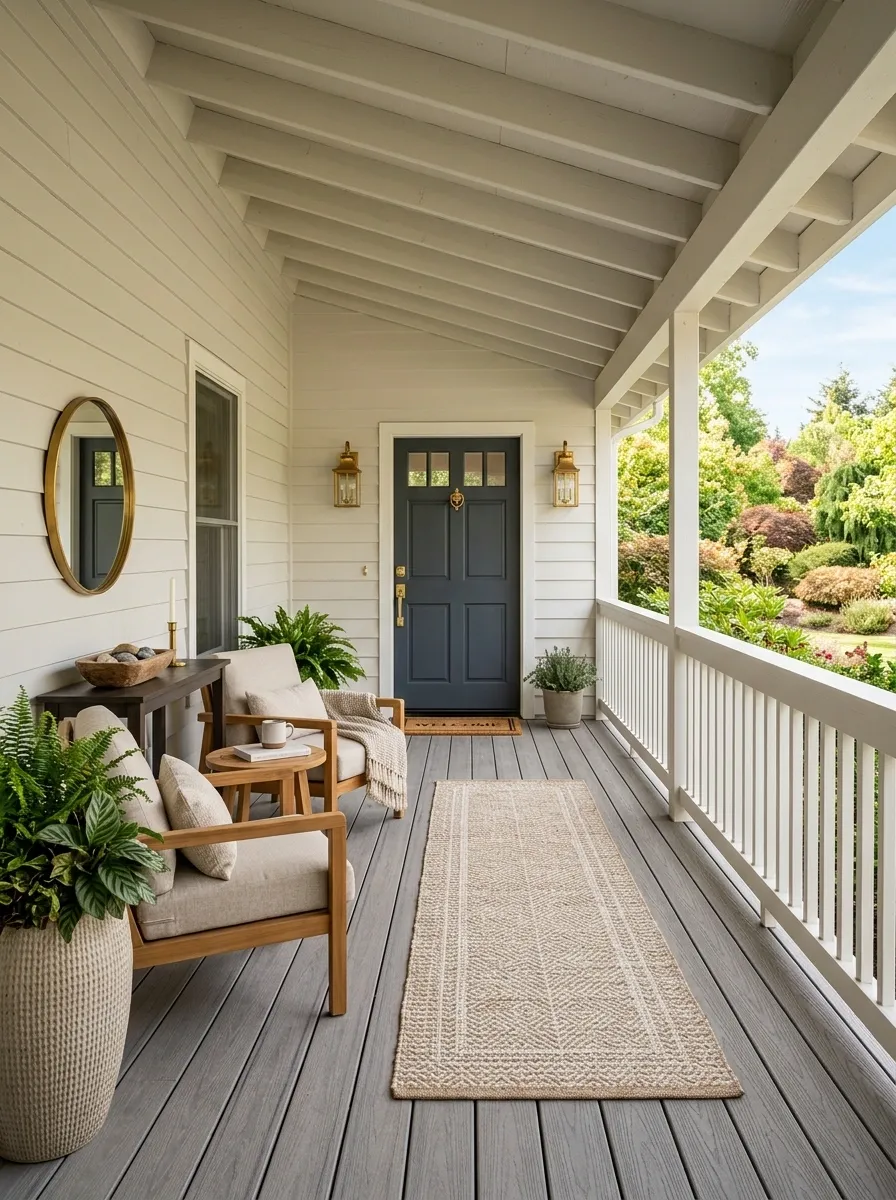 Slim Runner Rug On a Deep Porch
