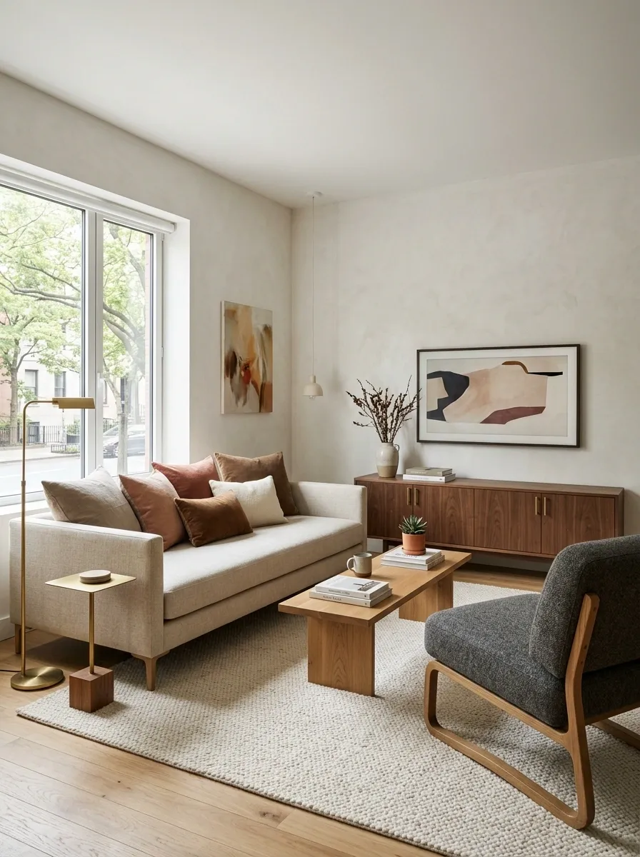 Small Apartment With a Daybed Living Room Instead of a Standard Sofa