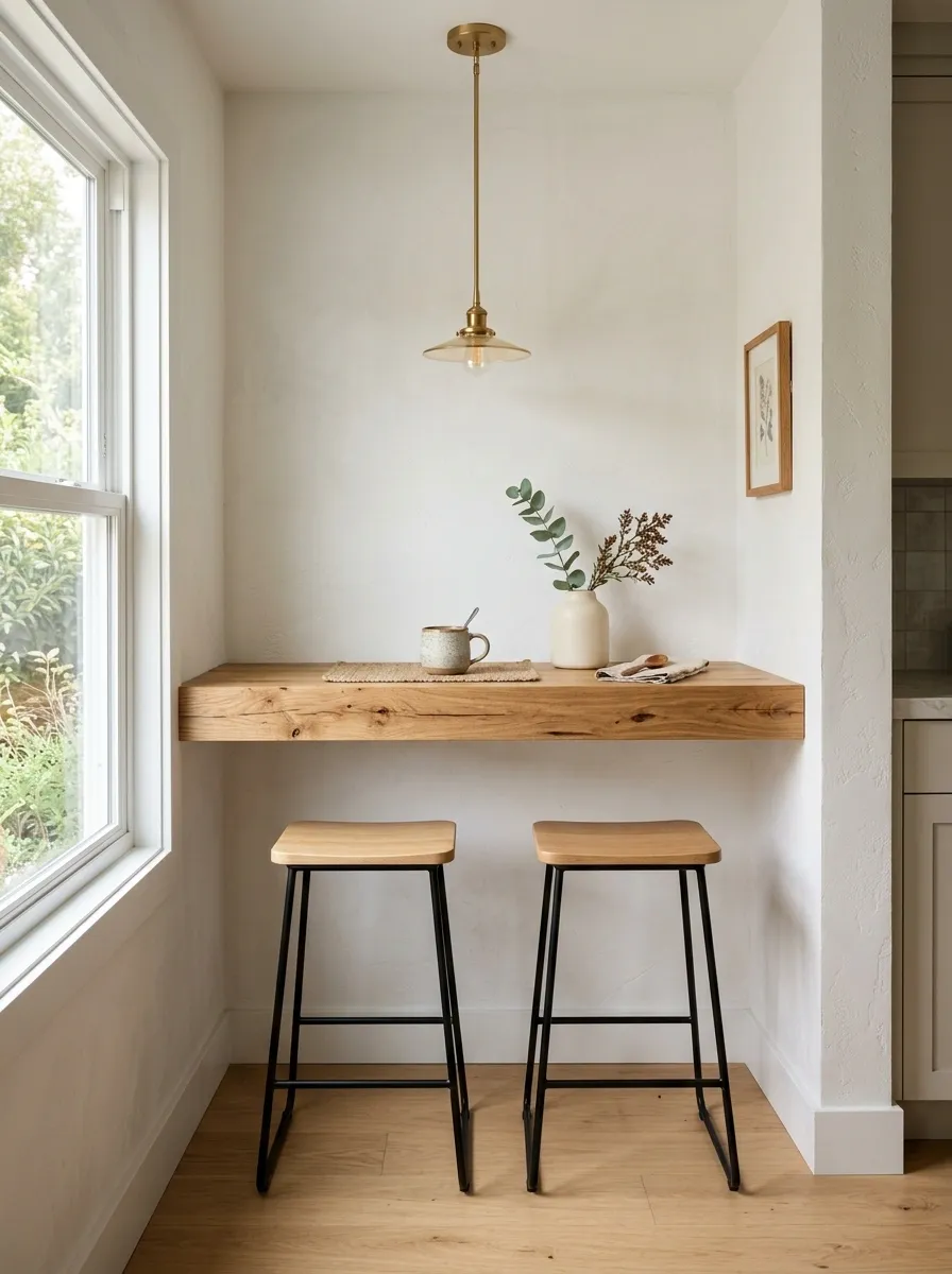 Small Corner With a Floating Wood Counter