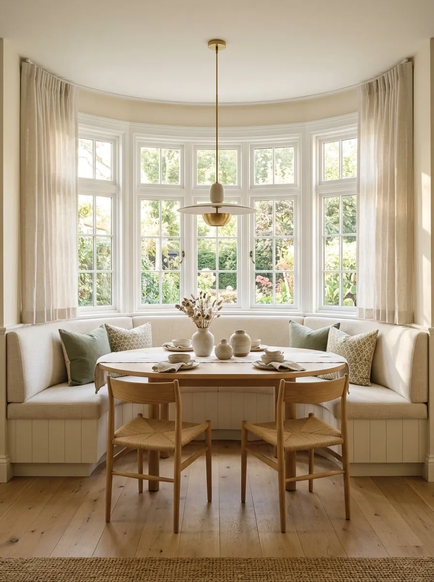 Small Dining Room Built Into a Bay Window