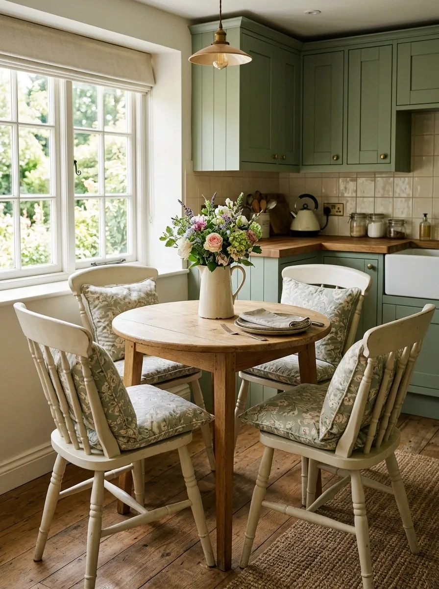 Small Round Table With Soft Cottage Styling
