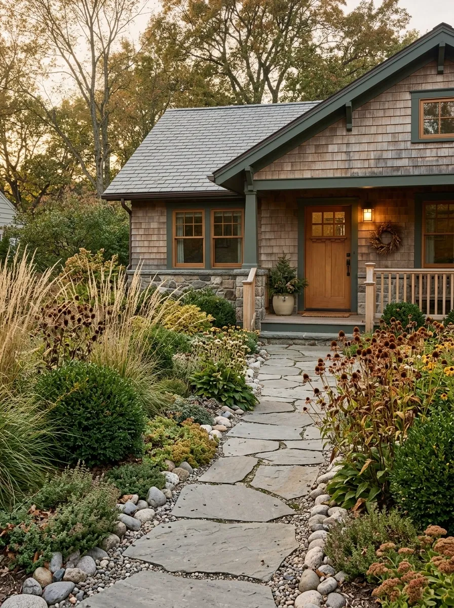 Soft Autumn Frontage With Low-Maintenance Naturalistic Planting