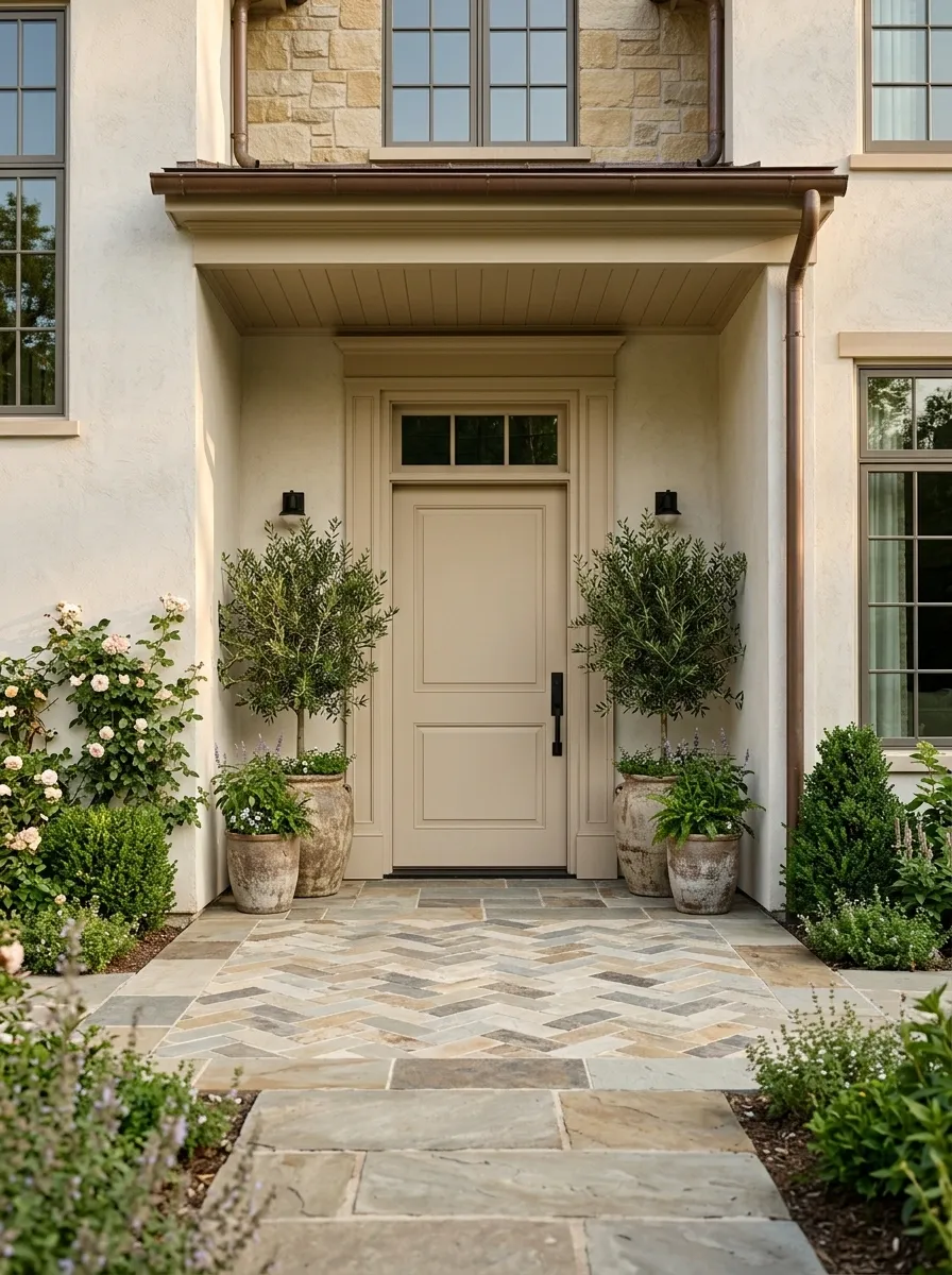 Soft Beige Door With Same-Color Trim