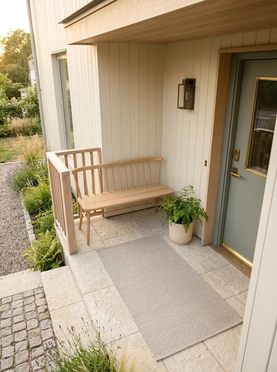 Soft Minimal Rug With Scandinavian Porch Styling