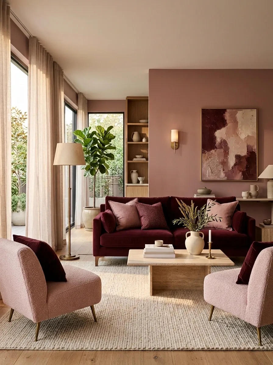 Soften Burgundy With Dusty Pink