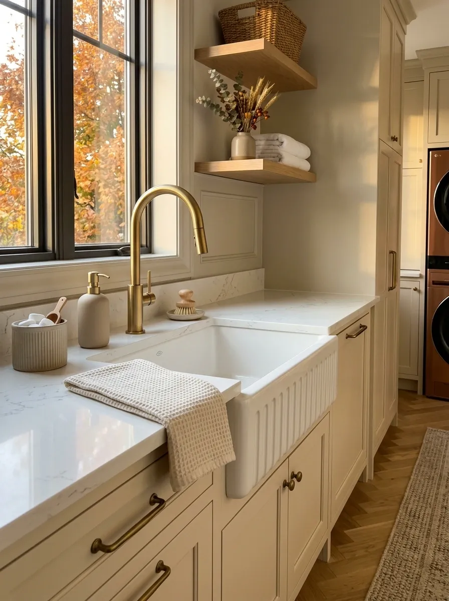 Style the Laundry Sink With Earthy Accessories