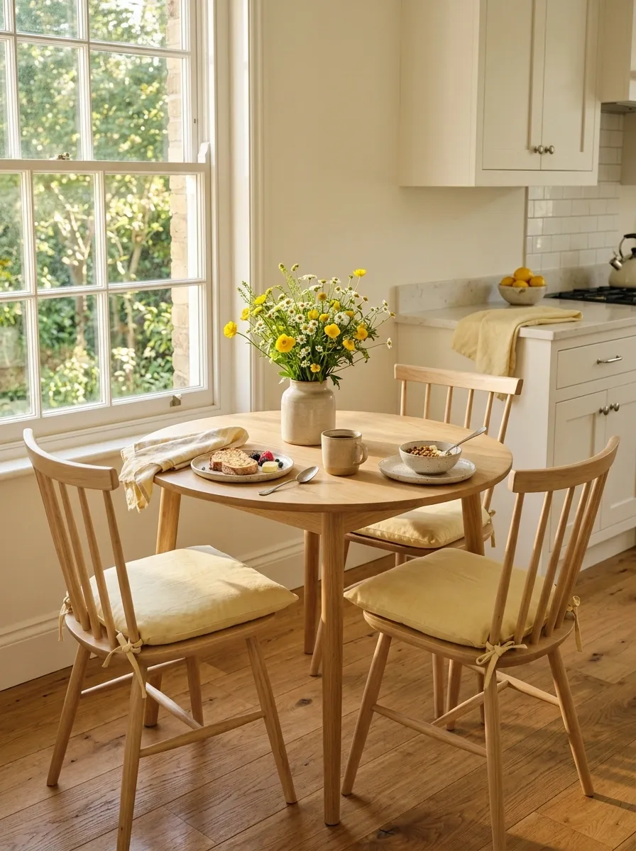 Sunny Breakfast Corner With Yellow Textiles
