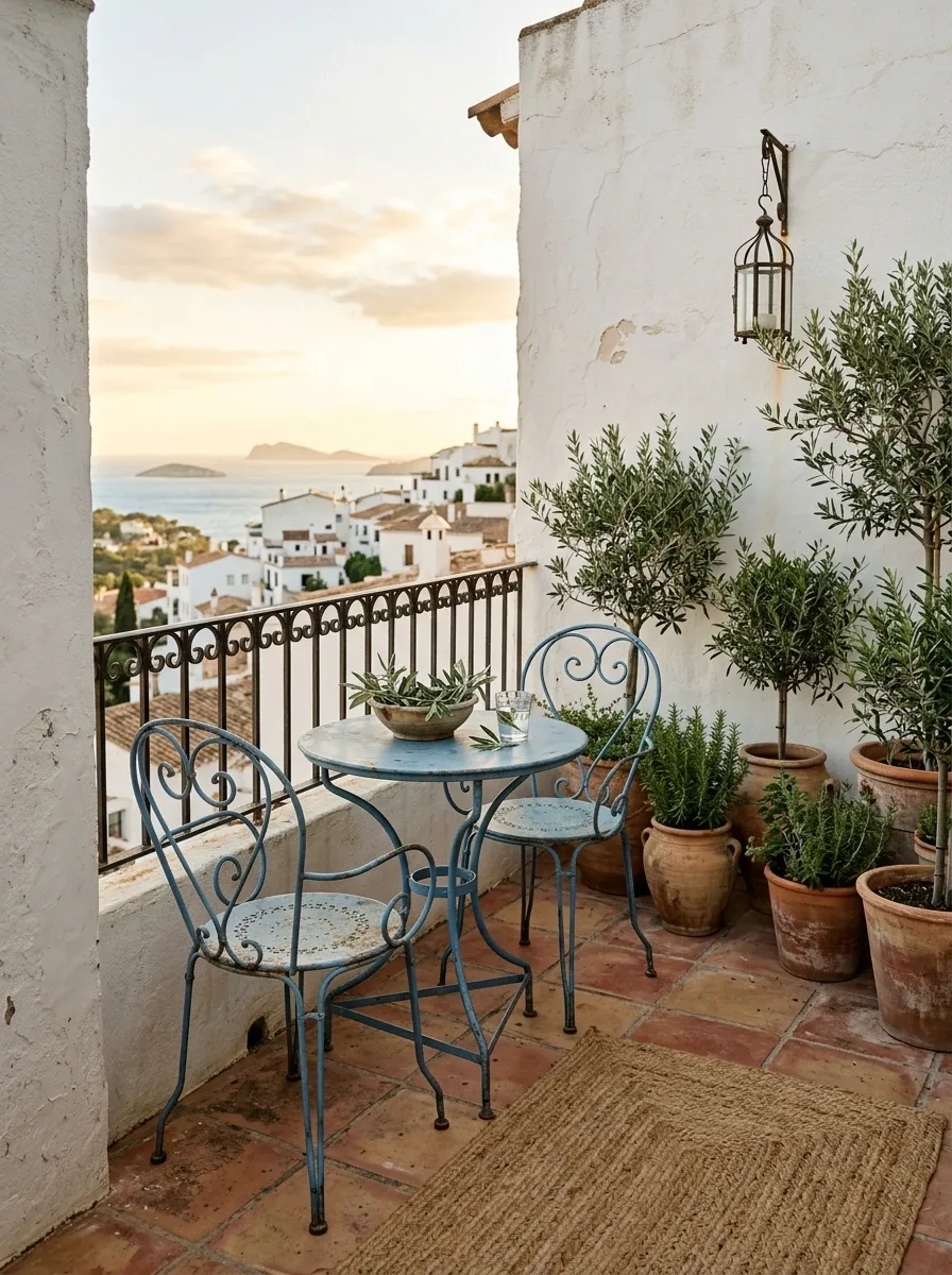 Terracotta and Chalk White Mediterranean Corner