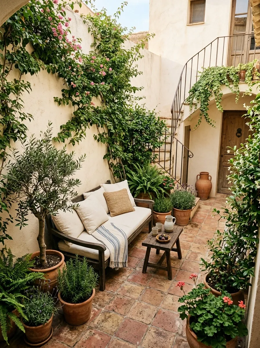 Terracotta and Cream Mediterranean Patio