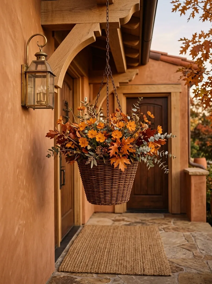 Terracotta Porch With Amber And Rust Basket