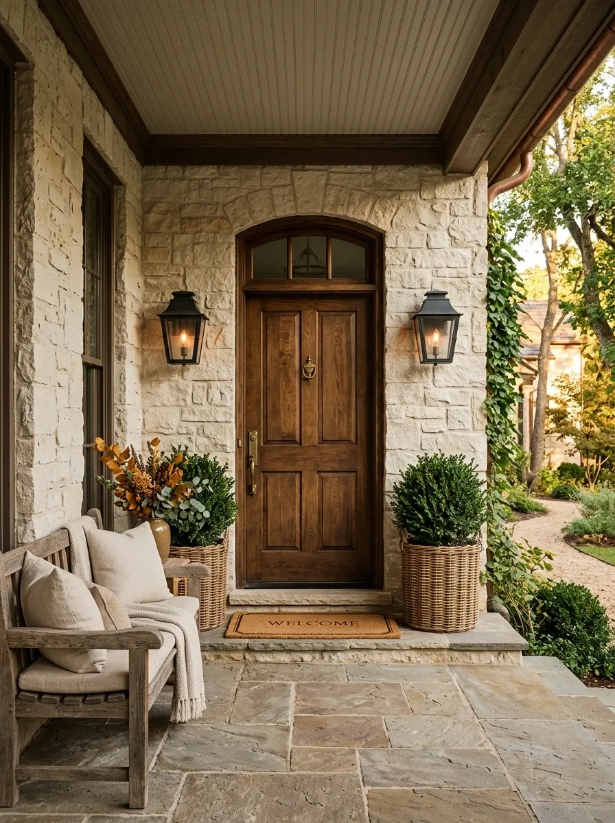 Timeless Natural Porch With Seasonal Accent Swaps