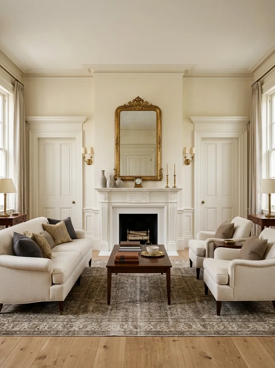 Traditional Living Room With Symmetrical Visual Weight