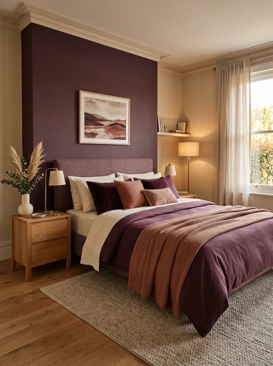 Try Plum and Terracotta for a Warmer Bedroom
