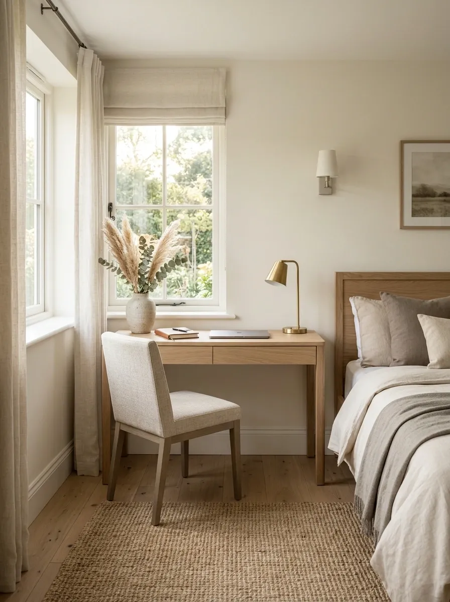 Turn a Bedroom Corner Into a Calm Workstation