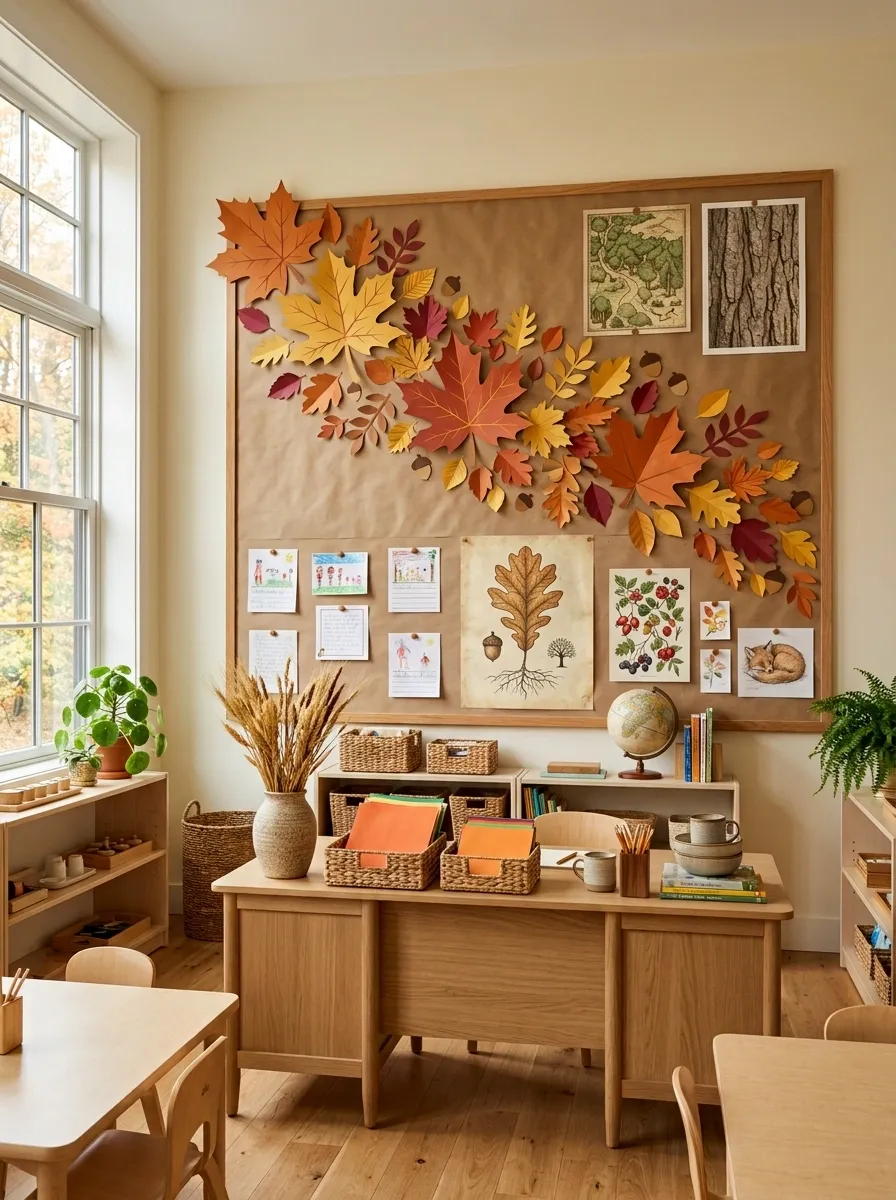 Turn a Bulletin Board Into a Falling-Leaves Display
