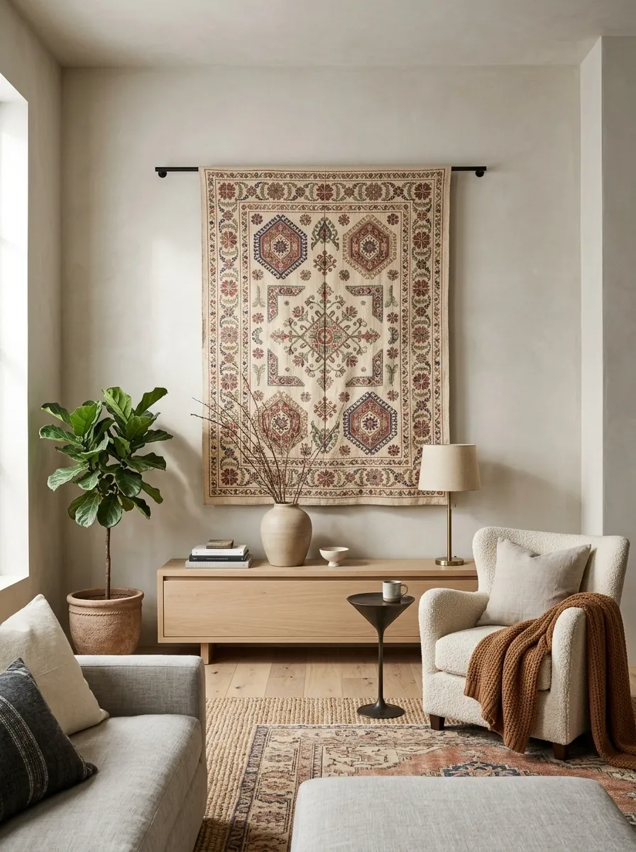 Turn an Unused Textile Into Wall Decor