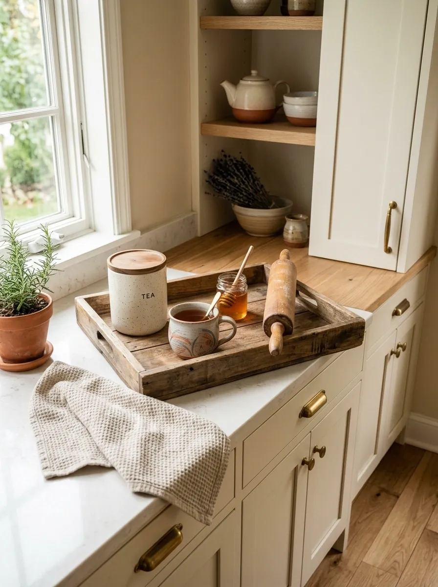 Turn One Kitchen Corner Into a Tea or Baking Station