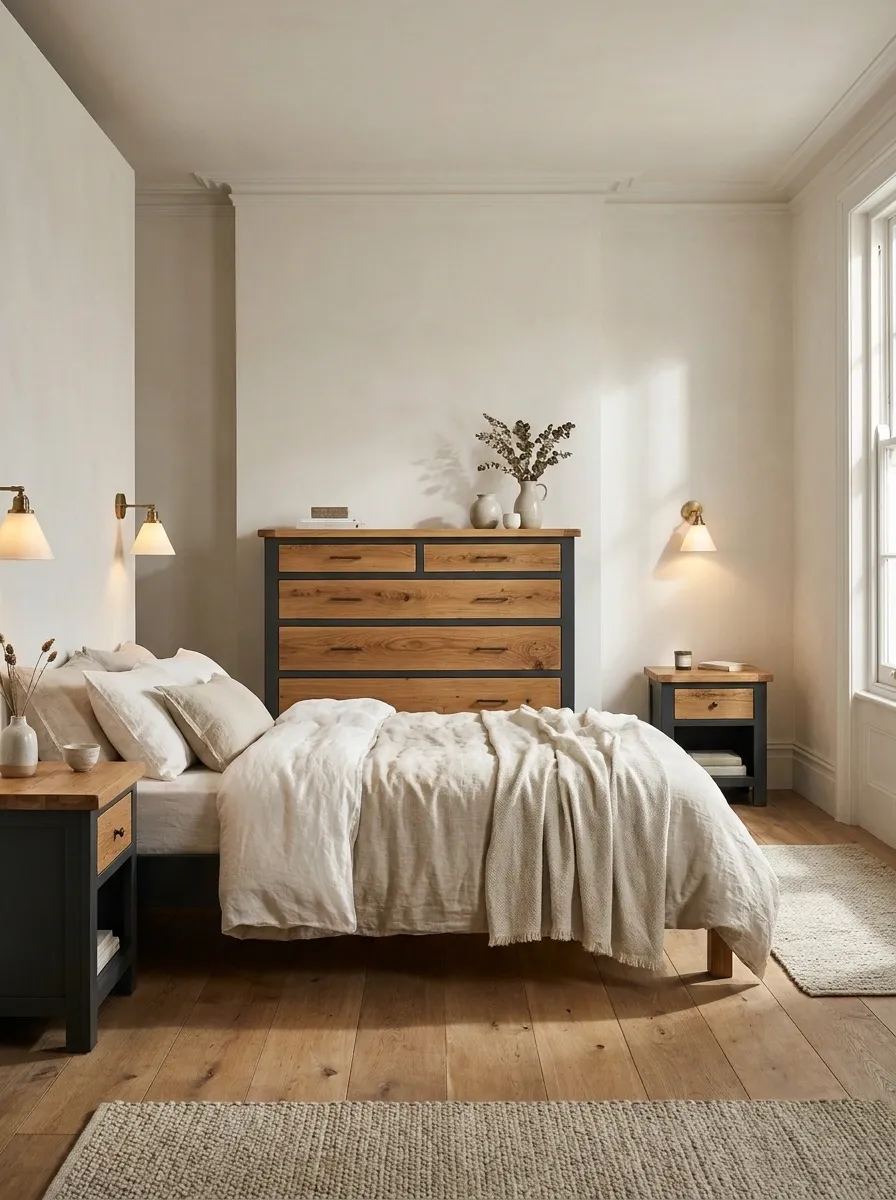 Two-Tone Painted Furniture With Natural Wood