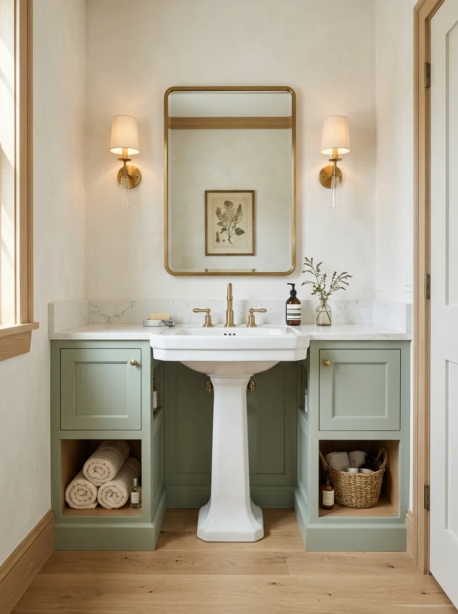U-Shaped Cabinet Built Around the Pedestal