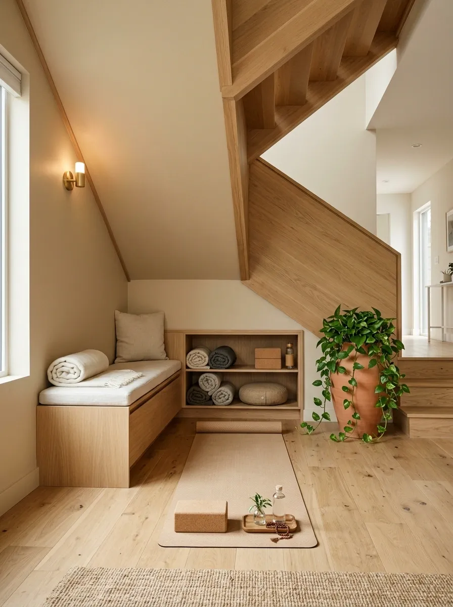 Under-Stairs Yoga Corner