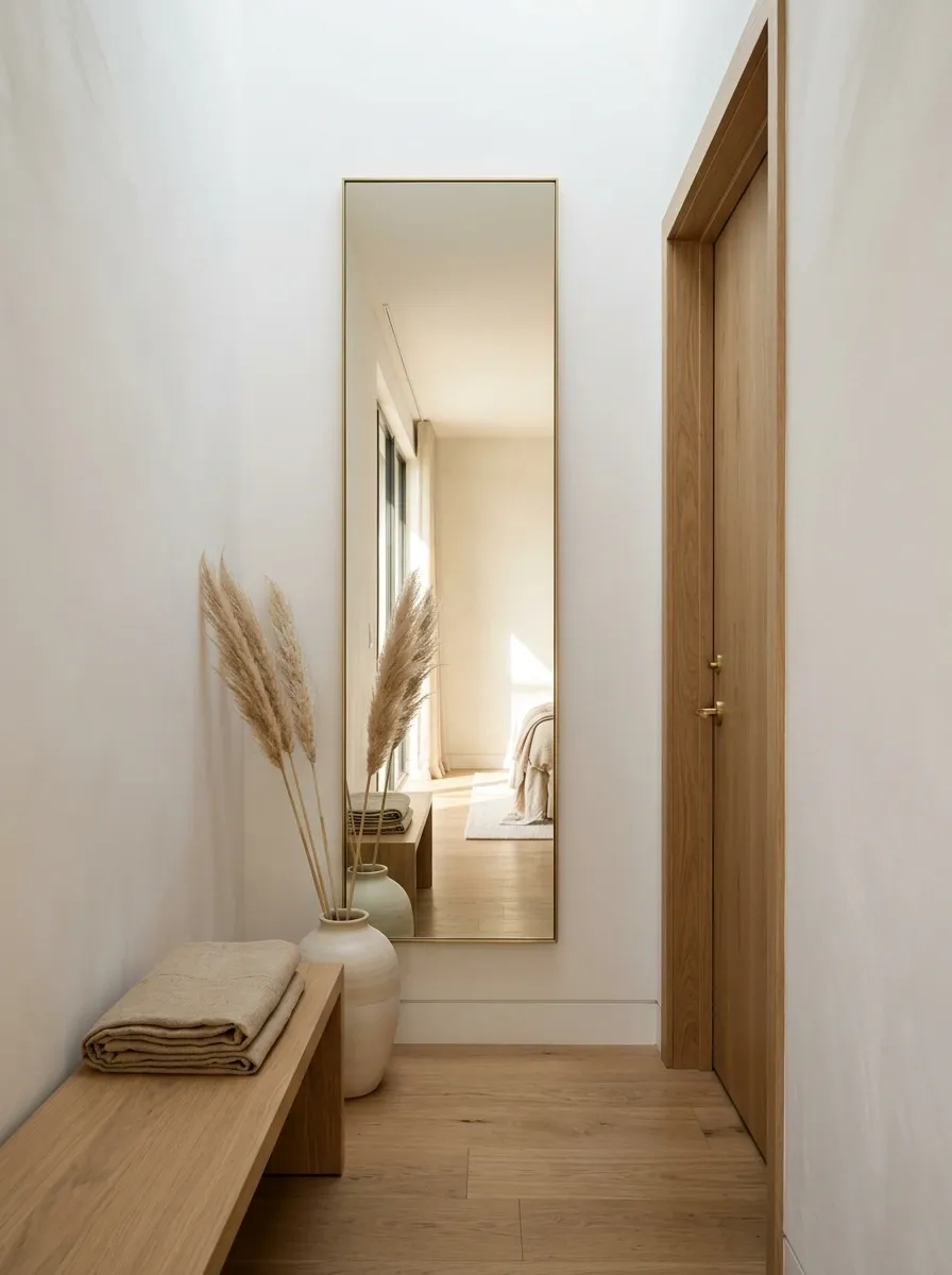 Use a Full-Height Mirror to Stretch the Space