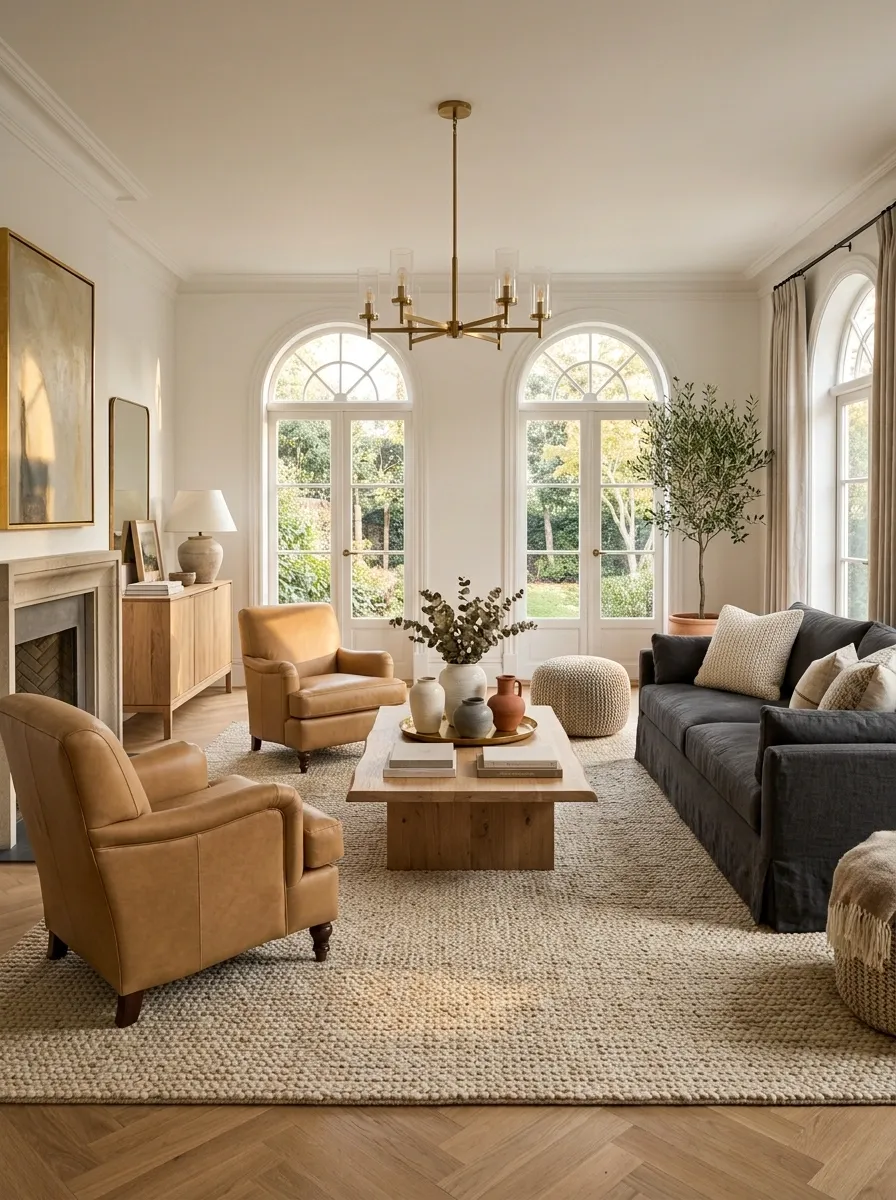 Use a Larger Rug to Connect the Furniture